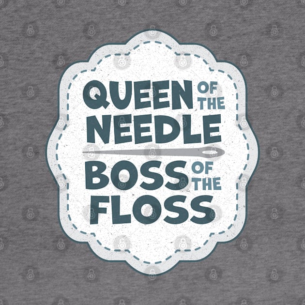 Queen of the Needle Boss of the Floss Blue by Cherry Hill Stitchery